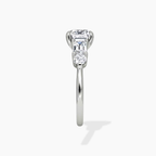 18K Solid Gold Leona Asscher Accent Lab Diamond Ring
