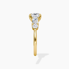 18K Solid Gold Leona Asscher Accent Lab Diamond Ring