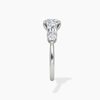 18K Solid Gold Leona Cushion Accent Lab Diamond Ring