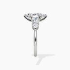 18K Solid Gold Leona Marquise Accent Lab Diamond Ring