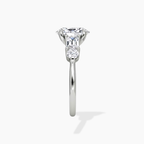 18K Solid Gold Leona Oval Accent Lab Diamond Ring