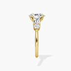 18K Solid Gold Leona Oval Accent Lab Diamond Ring