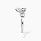 18K Solid Gold Leona Pear Accent Lab Diamond Ring
