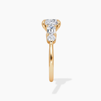 18K Solid Gold Leona Princess Accent Lab Diamond Ring