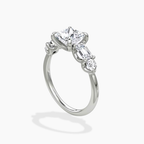 18K Solid Gold Leona Princess Accent Lab Diamond Ring
