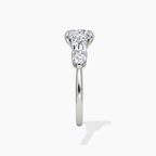 18K Solid Gold Leona Princess Accent Lab Diamond Ring