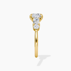 18K Solid Gold Leona Princess Accent Lab Diamond Ring