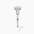 18K Solid Gold Leona Radiant Accent Lab Diamond Ring