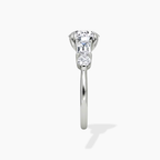 18K Solid Gold Leona Round Accent Lab Diamond Ring