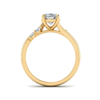 Oval Cut Bypass Marquise Cluster Engagement Ring in Solid Gold⁠