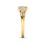 Oval Cut Bypass Marquise Cluster Engagement Ring in Solid Gold⁠