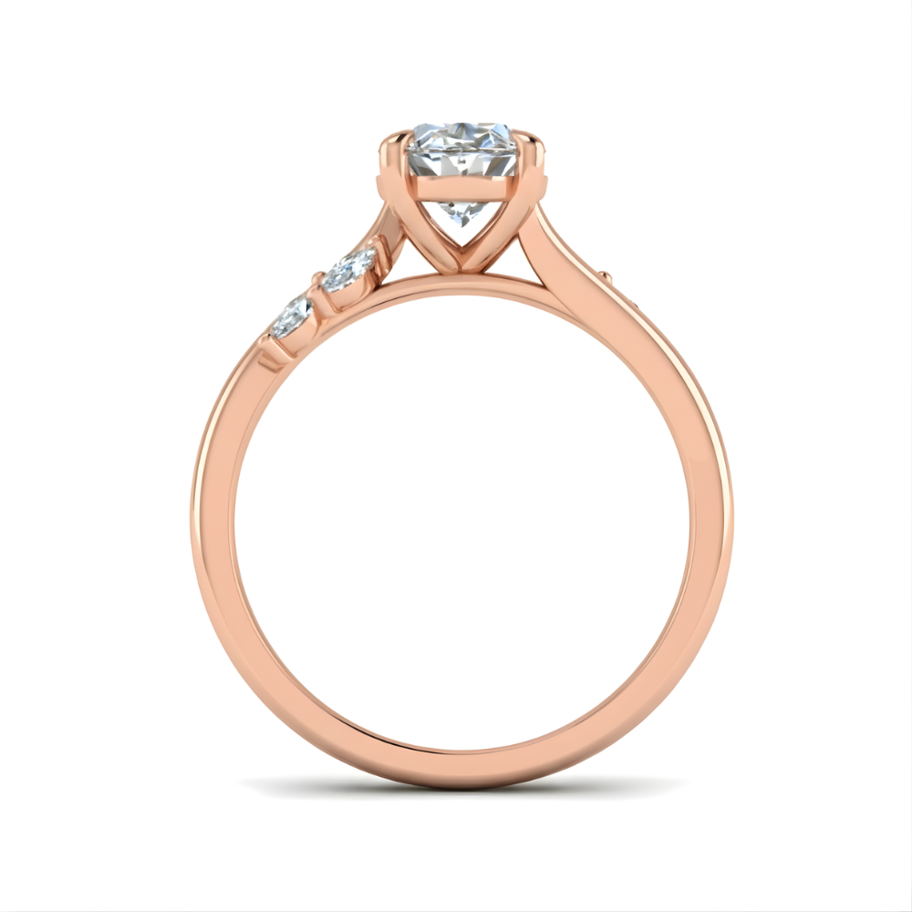 Lily Accents Oval Lab Diamond Ring in 18K Gold