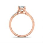 Oval Cut Bypass Marquise Cluster Engagement Ring in Solid Gold⁠