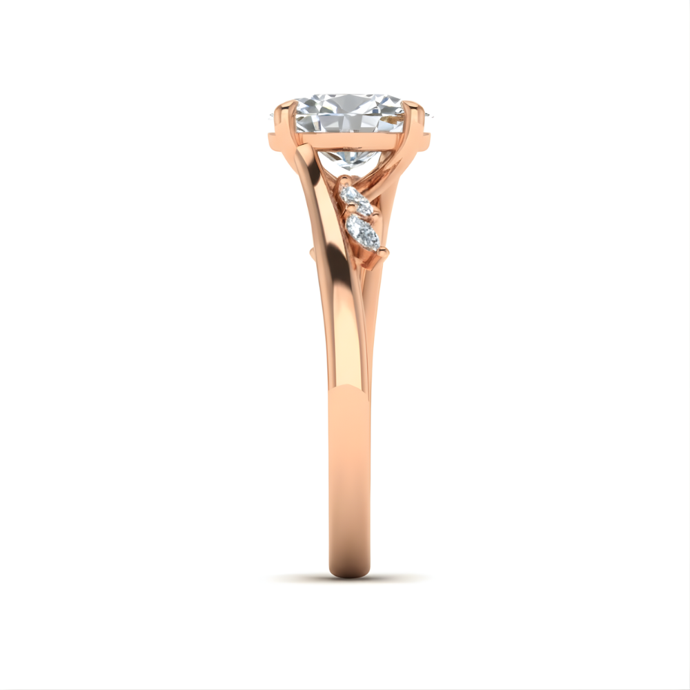 Lily Accents Oval Lab Diamond Ring in 18K Gold