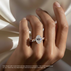 Oval Cut Bypass Marquise Cluster Engagement Ring in Solid Gold⁠