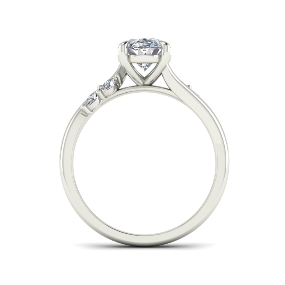 Lily Accents Oval Lab Diamond Ring in 18K Gold