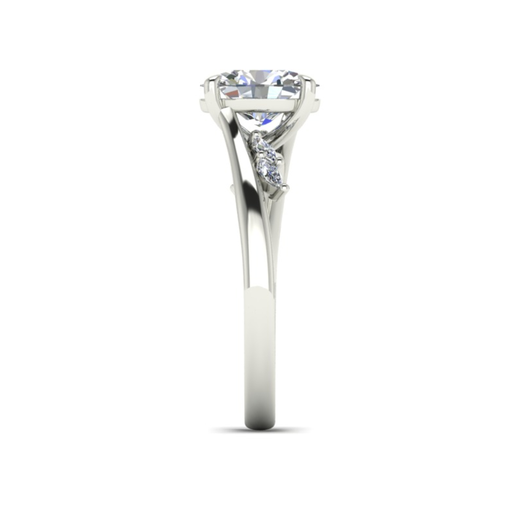 Lily Accents Oval Lab Diamond Ring in 18K Gold