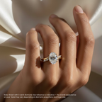 Oval Cut Bypass Marquise Cluster Engagement Ring in Solid Gold⁠