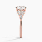 Oval Cut Graduated Diamond Cluster Engagement Ring in Solid Gold⁠