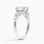 Oval Cut Graduated Diamond Cluster Engagement Ring in Solid Gold⁠