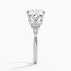 18K Solid Gold Magnolia Princess Accent Lab Diamond Ring