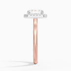 18K Solid Gold Moana Asscher Vintage Accent Lab Diamond Ring