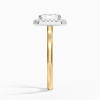 18K Solid Gold Moana Asscher Vintage Accent Lab Diamond Ring