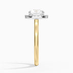 18K Solid Gold Moana Cushion Vintage Accent Lab Diamond Ring