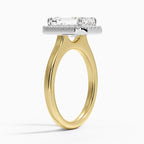 18K Solid Gold Moana Emerald Vintage Accent Lab Diamond Ring