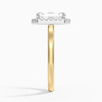 18K Solid Gold Moana Emerald Vintage Accent Lab Diamond Ring
