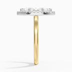 18K Solid Gold Moana Marquise Vintage Accent Lab Diamond Ring