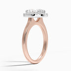 18K Solid Gold Moana Oval Vintage Accent Lab Diamond Ring