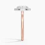 18K Solid Gold Moana Oval Vintage Accent Lab Diamond Ring