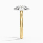 18K Solid Gold Moana Oval Vintage Accent Lab Diamond Ring