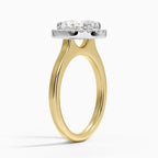 18K Solid Gold Moana Oval Vintage Accent Lab Diamond Ring
