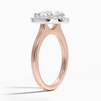 18K Solid Gold Moana Pear Vintage Accent Lab Diamond Ring