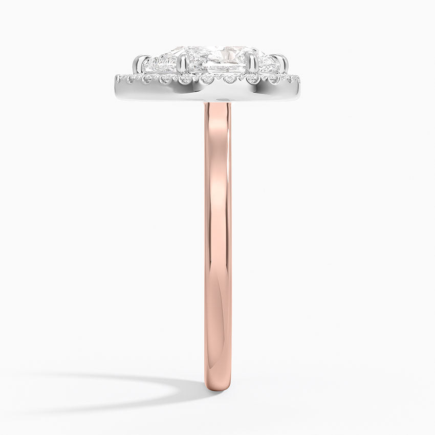 18K Solid Gold Moana Pear Vintage Accent Lab Diamond Ring