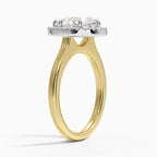 18K Solid Gold Moana Pear Vintage Accent Lab Diamond Ring