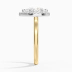 18K Solid Gold Moana Pear Vintage Accent Lab Diamond Ring