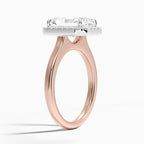 18K Solid Gold Moana Radiant Vintage Accent Lab Diamond Ring