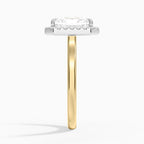 18K Solid Gold Moana Radiant Vintage Accent Lab Diamond Ring