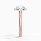 18K Solid Gold Moana Round Vintage Accent Lab Diamond Ring