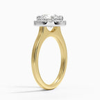 18K Solid Gold Moana Round Vintage Accent Lab Diamond Ring
