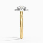 18K Solid Gold Moana Round Vintage Accent Lab Diamond Ring