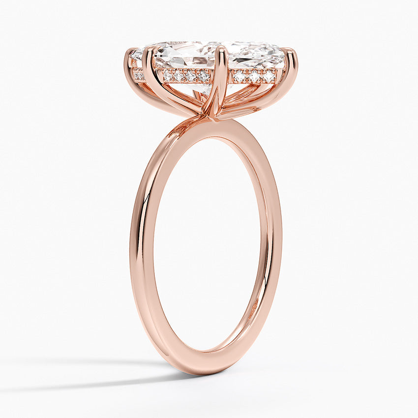 Marquise Cut Diamond Solitaire Engagement Ring in Solid Gold⁠