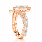 18K Solid Gold Madeleine Pear Halo Lab Diamond Bridal Ring Set