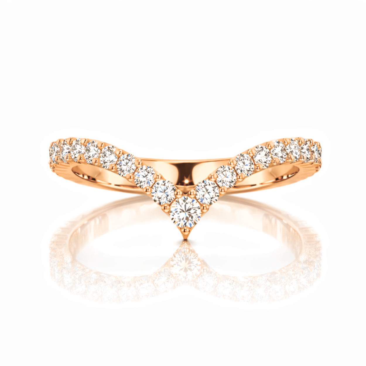 Madeleine Bridal Lab Diamond Engagement Ring Set (2 Rings) – Pear Halo with Marquise Side Diamonds and V-Shaped Band (0.5 CTW) 18K Gold
