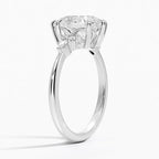 18K Solid Gold Matilda Pear Accent Lab Diamond Ring