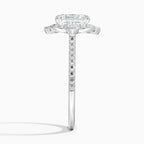 18K Solid Gold Nelly Asscher Vintage Accent Lab Diamond Ring