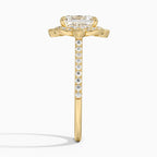 18K Solid Gold Nelly Asscher Vintage Accent Lab Diamond Ring